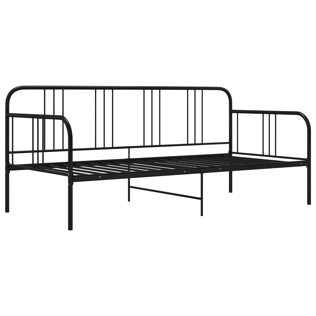 vidaXL Cadru de pat canapea, negru, 90 x 200 cm, metal vidaXL Cadru de pat canapea, negru, 90 x 200 cm, metal