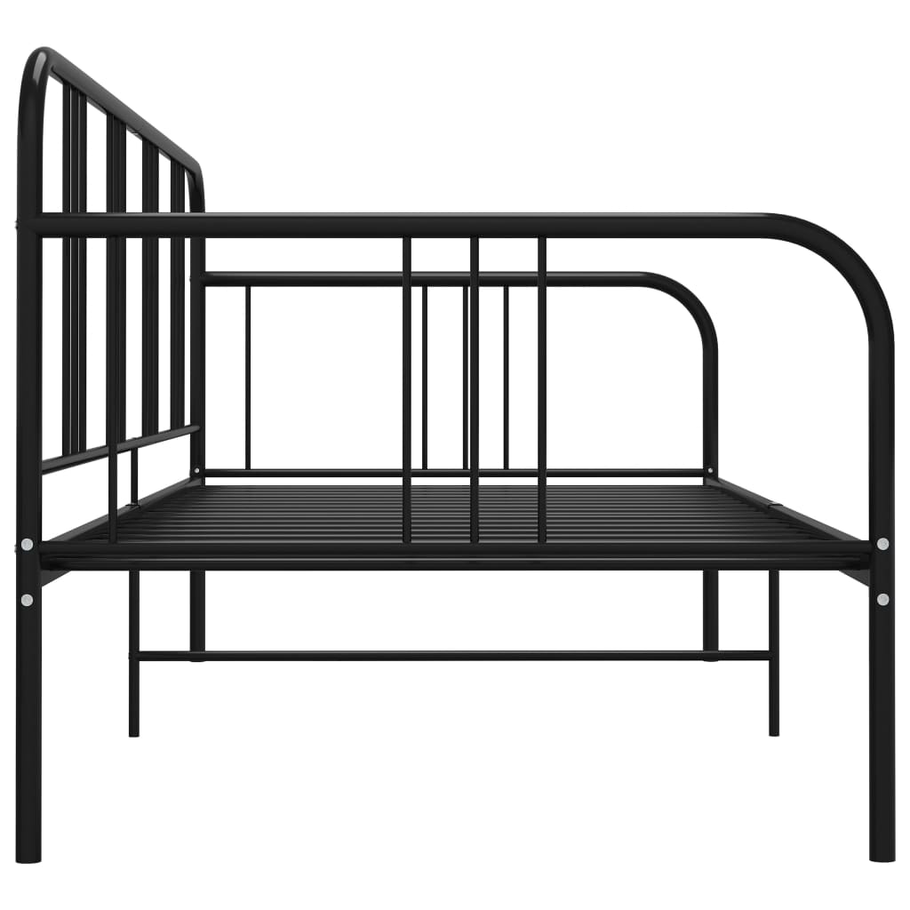 vidaXL Cadru de pat canapea, negru, 90 x 200 cm, metal vidaXL Cadru de pat canapea, negru, 90 x 200 cm, metal