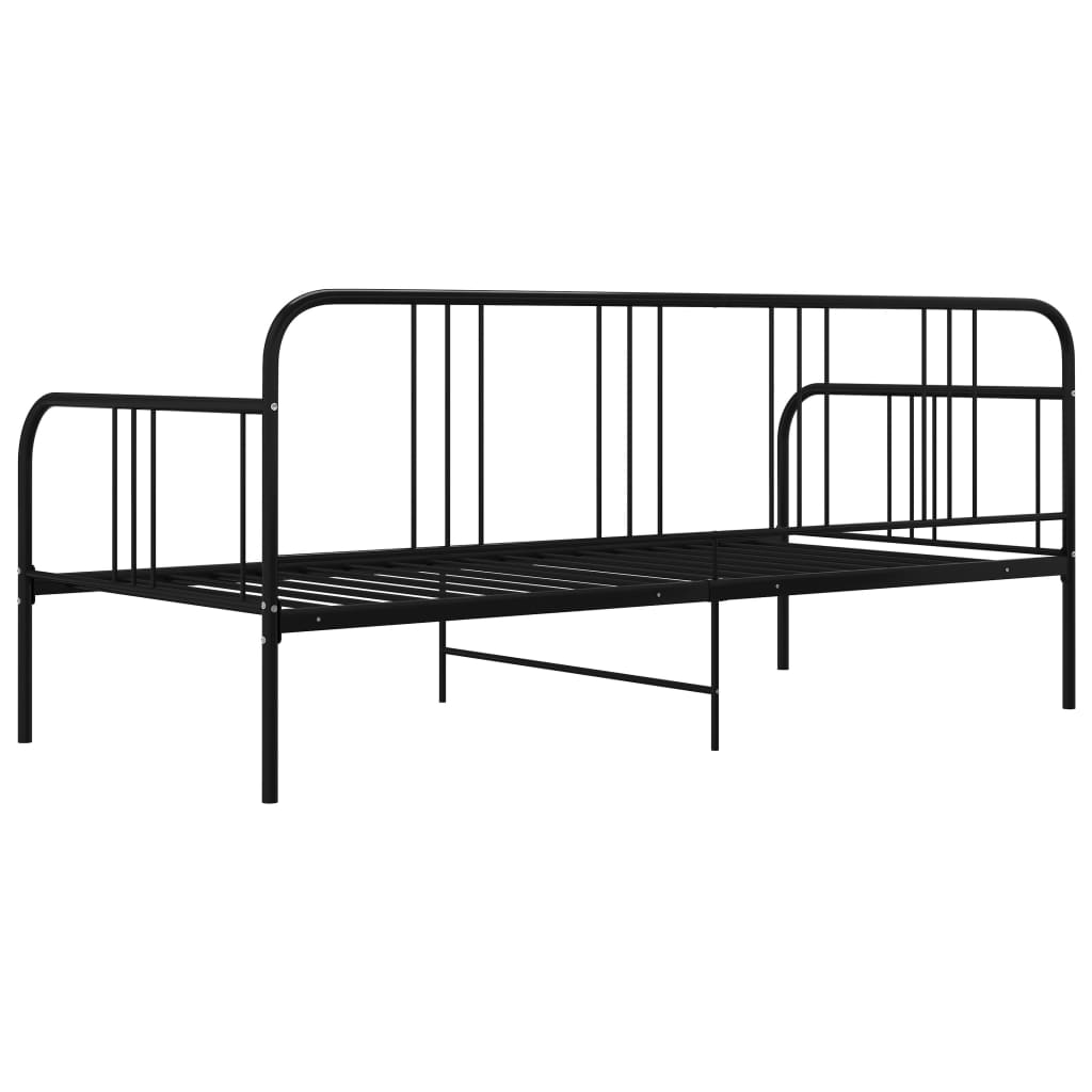 vidaXL Cadru de pat canapea, negru, 90 x 200 cm, metal vidaXL Cadru de pat canapea, negru, 90 x 200 cm, metal