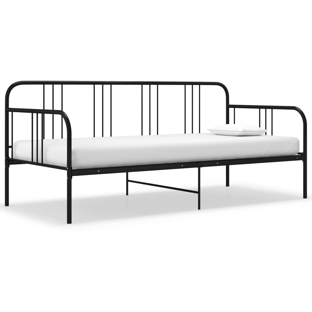 vidaXL Cadru de pat canapea, negru, 90 x 200 cm, metal vidaXL Cadru de pat canapea, negru, 90 x 200 cm, metal