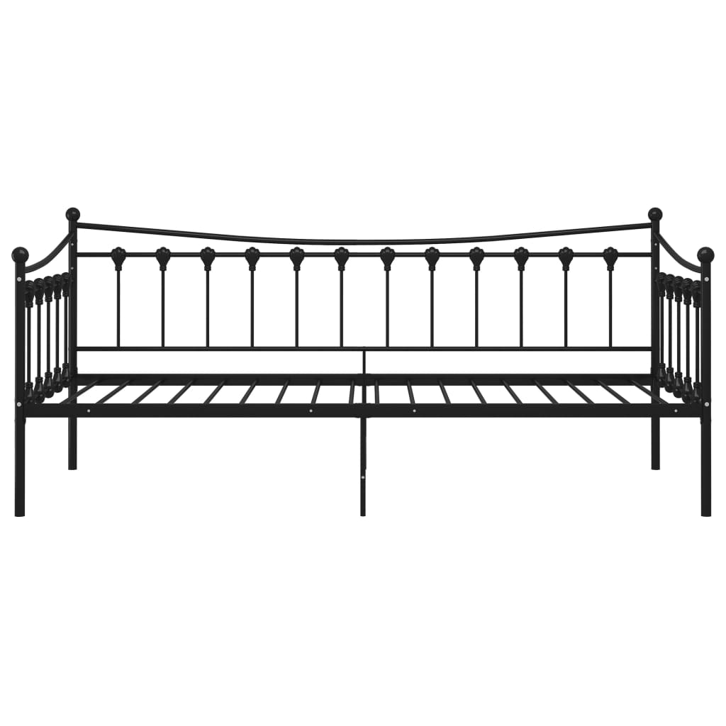 vidaXL Cadru de pat canapea, negru, 90x200 cm, metal vidaXL Cadru de pat canapea, negru, 90x200 cm, metal