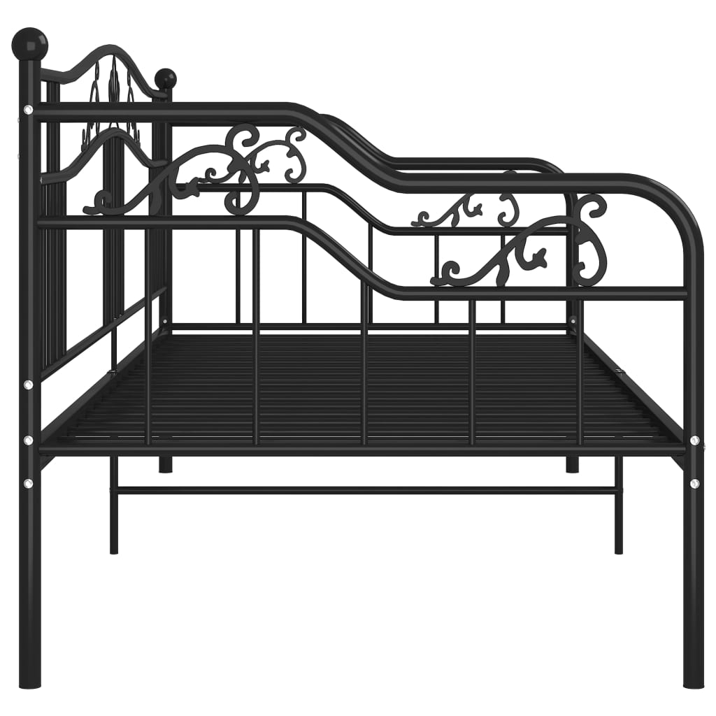 vidaXL Cadru de pat canapea, negru, 90x200 cm, metal vidaXL Cadru de pat canapea, negru, 90x200 cm, metal