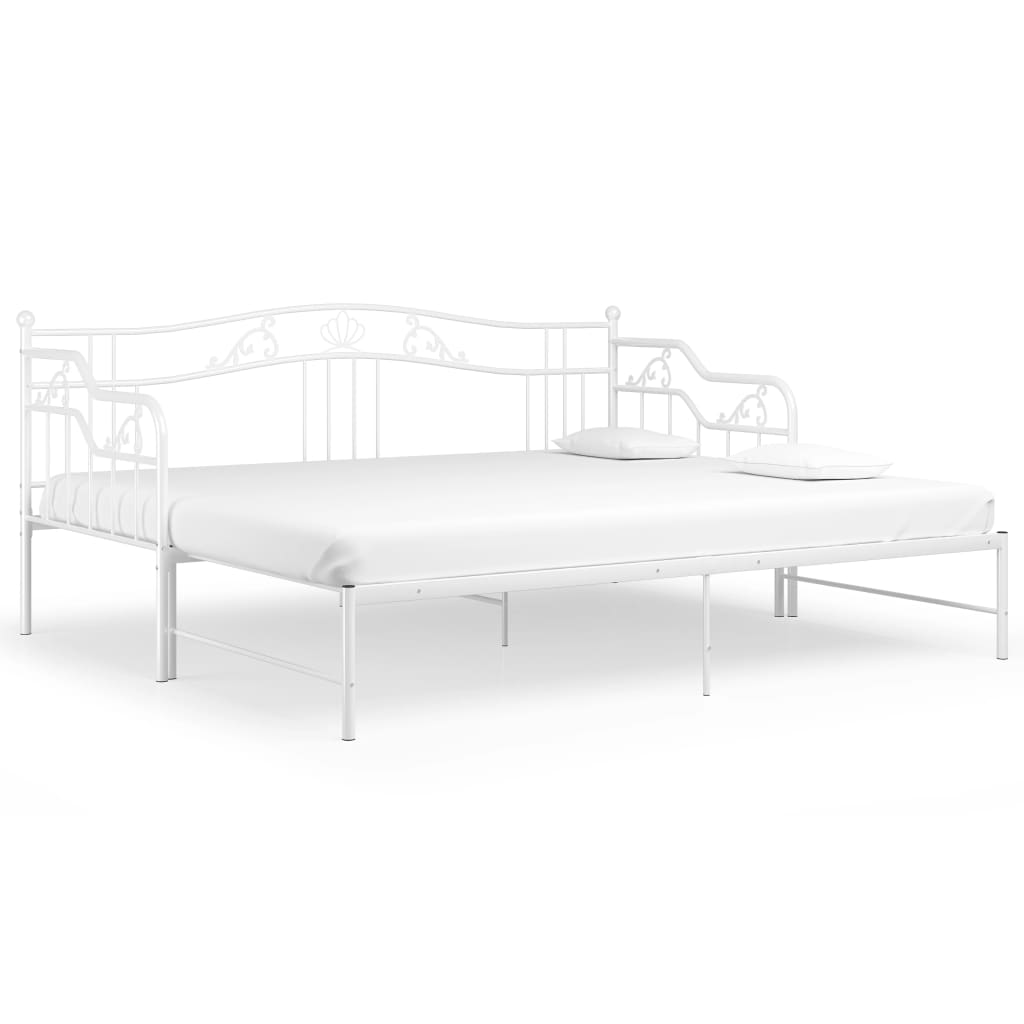 vidaXL Cadru canapea extensibilă, alb, 90x200 cm, metal