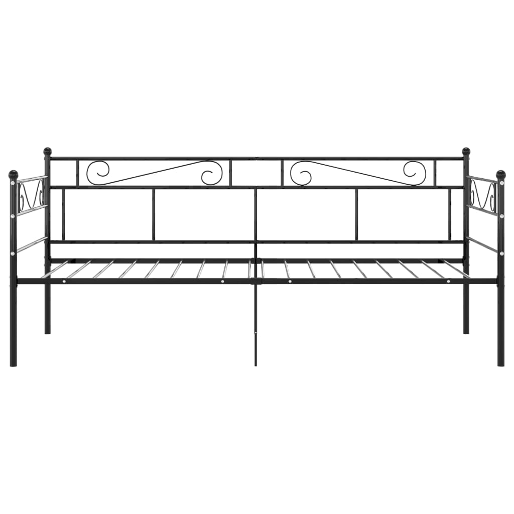 vidaXL Cadru de pat canapea, negru, 90x200 cm, metal vidaXL Cadru de pat canapea, negru, 90x200 cm, metal