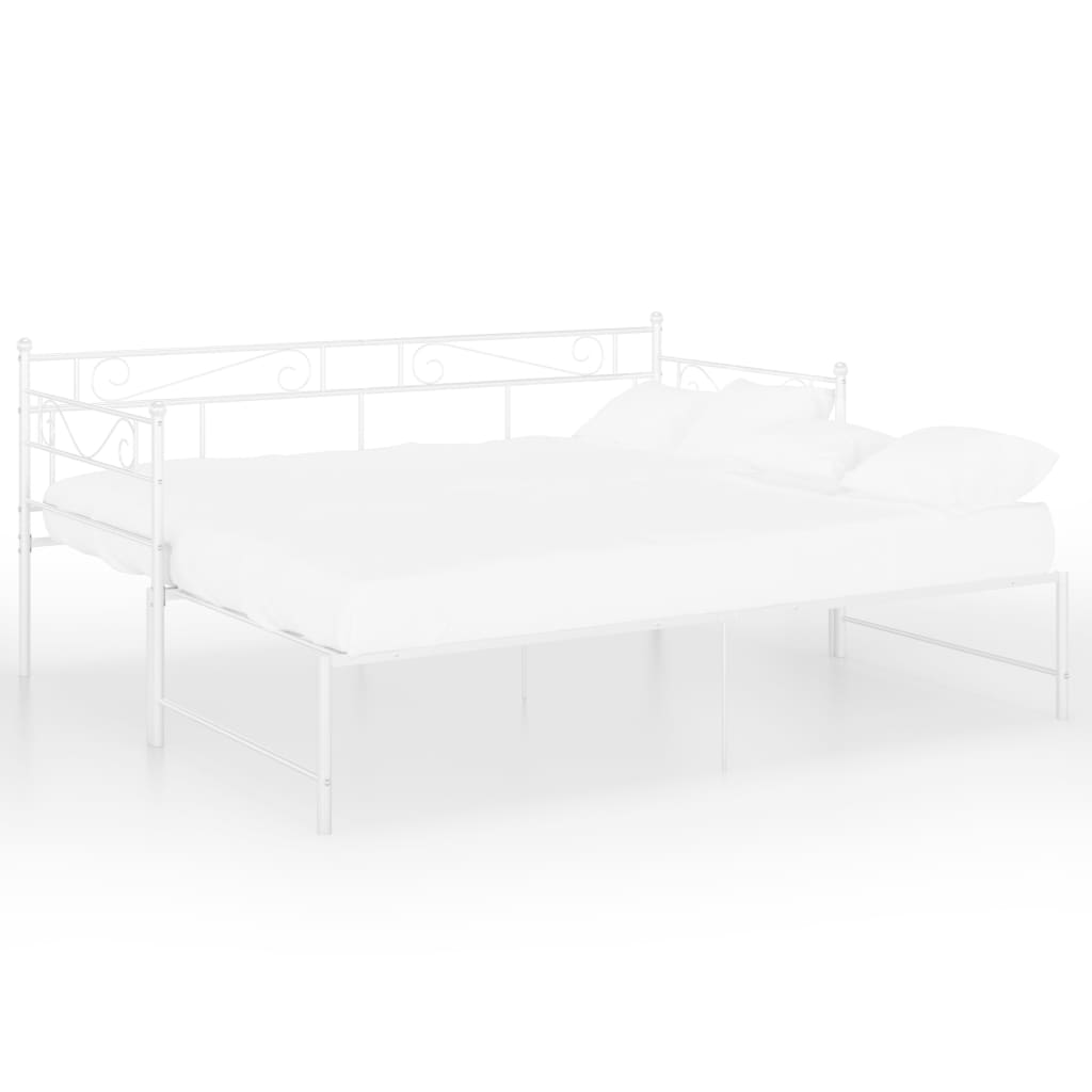 vidaXL Cadru canapea extensibilă, alb, 90x200 cm, metal