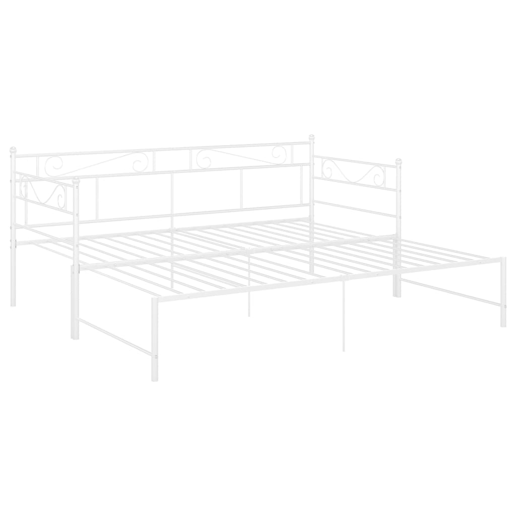 vidaXL Cadru canapea extensibilă, alb, 90x200 cm, metal
