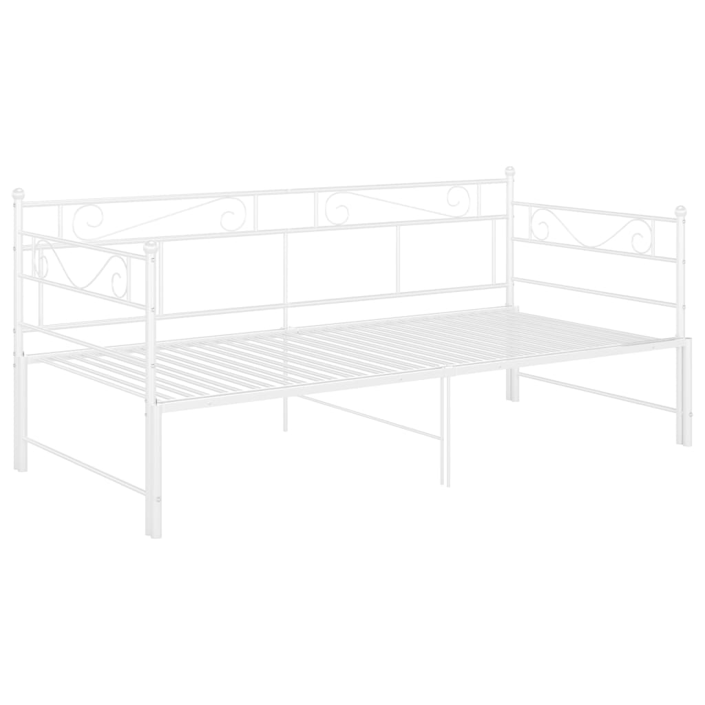 vidaXL Cadru canapea extensibilă, alb, 90x200 cm, metal