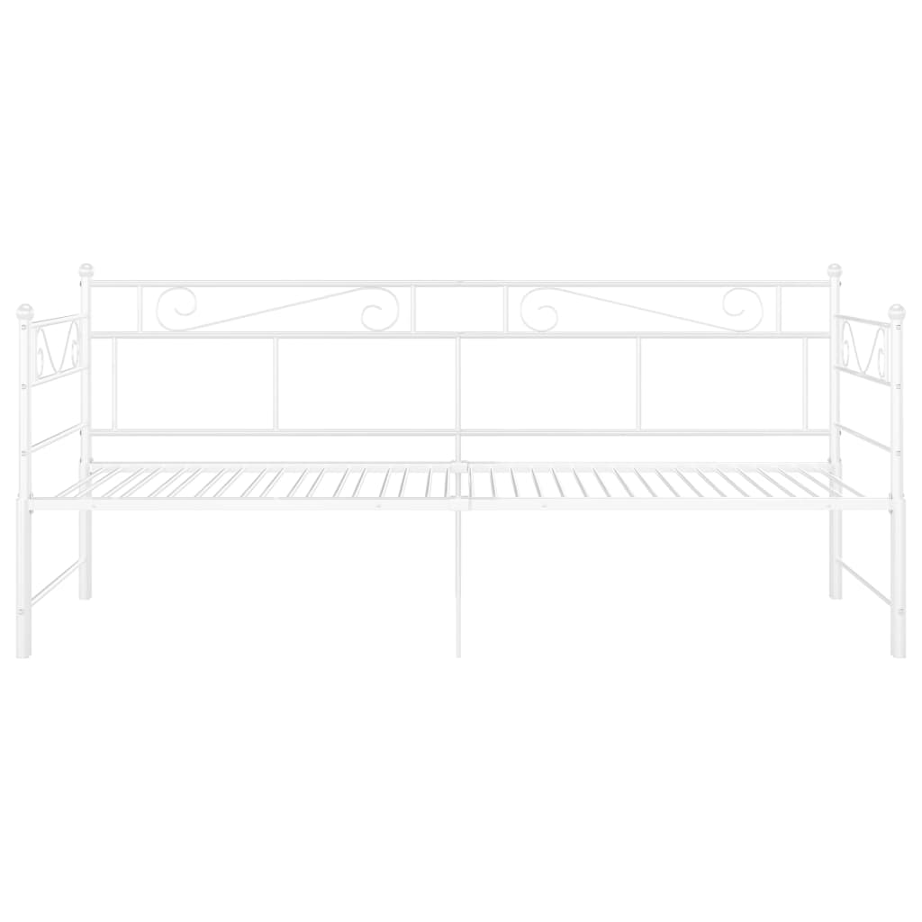 vidaXL Cadru canapea extensibilă, alb, 90x200 cm, metal