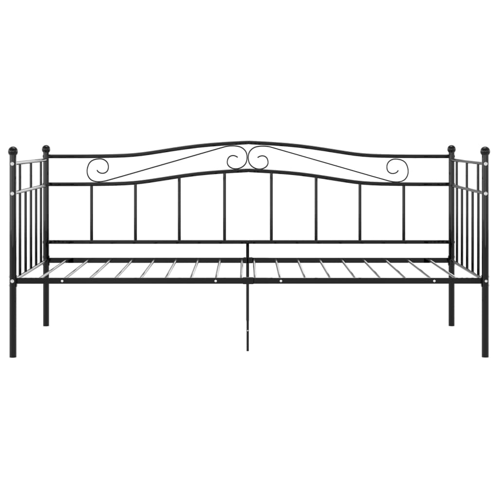 vidaXL Cadru de pat canapea, negru, 90x200 cm, metal vidaXL Cadru de pat canapea, negru, 90x200 cm, metal