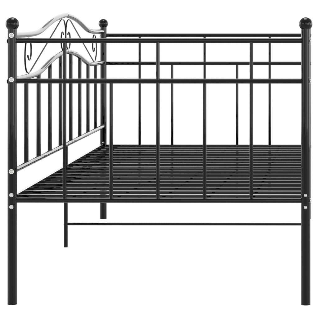 vidaXL Cadru de pat canapea, negru, 90x200 cm, metal vidaXL Cadru de pat canapea, negru, 90x200 cm, metal