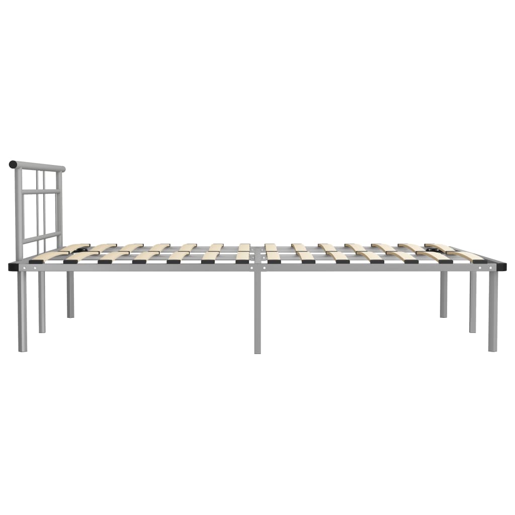 vidaXL Cadru de pat fără saltea, gri, 140 x 200 cm, metal vidaXL Cadru de pat fără saltea, gri, 140 x 200 cm, metal