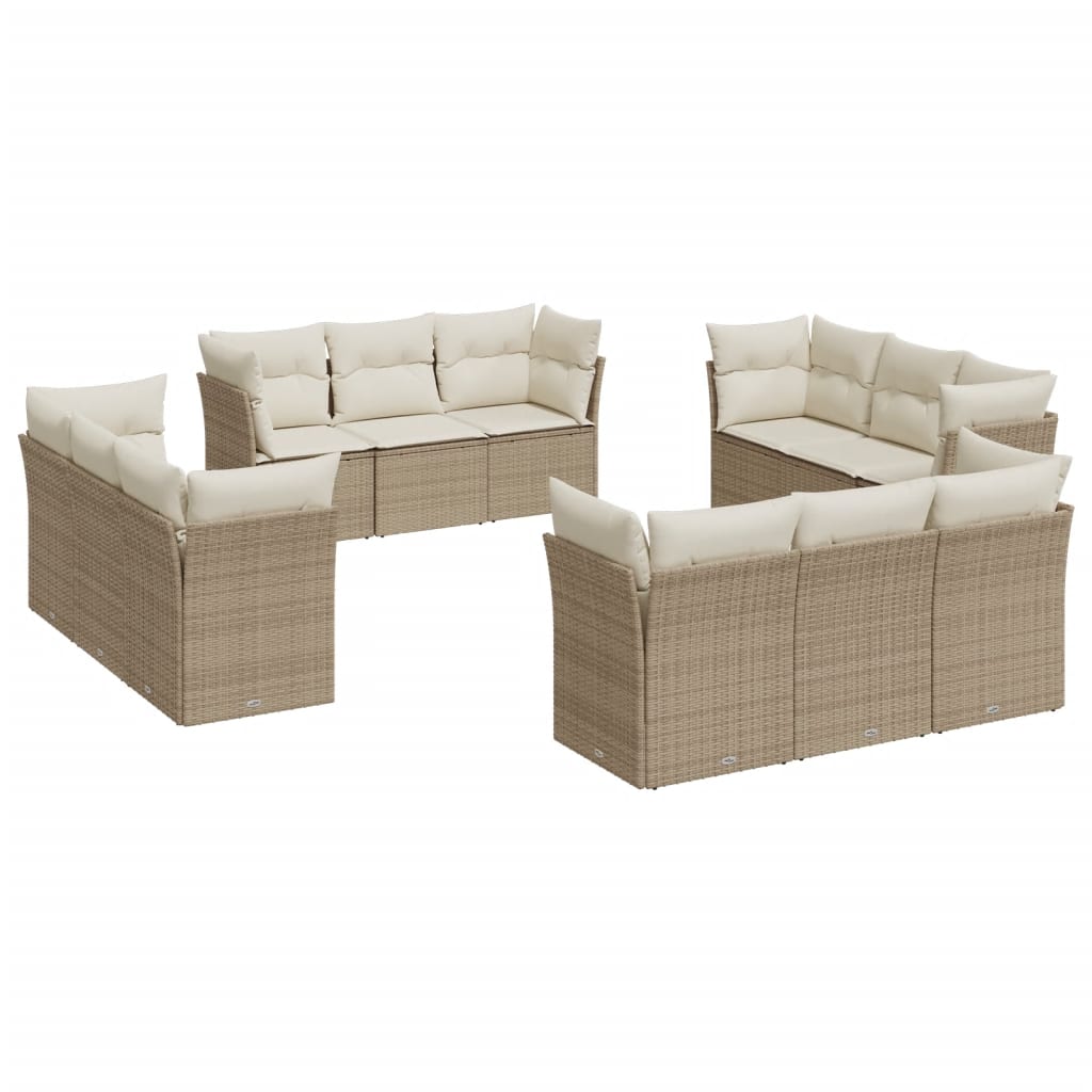 vidaXL Set canapele de grădină cu perne, 12 piese, bej, poliratan vidaXL Set canapele de grădină cu perne, 12 piese, bej, poliratan