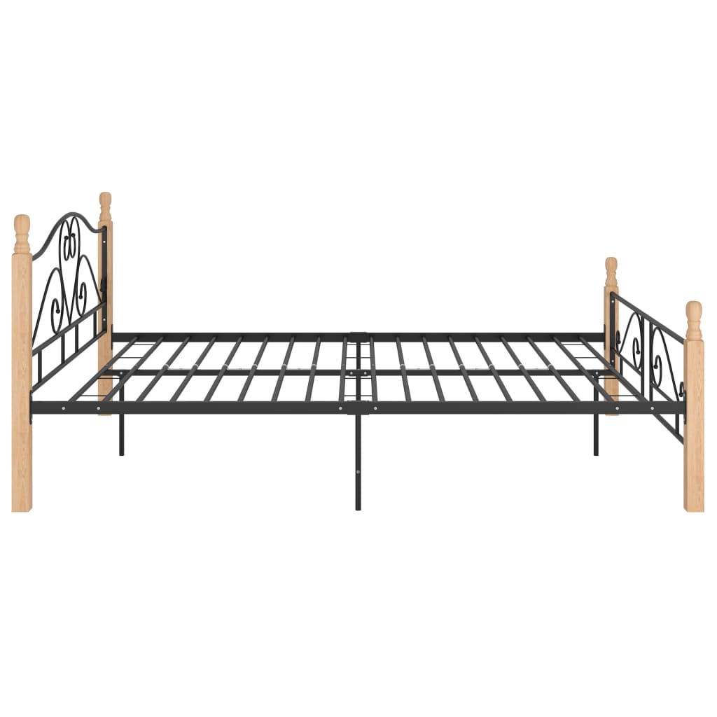 vidaXL Cadru de pat cu tăblie fără saltea, negru, 140x200 cm, metal