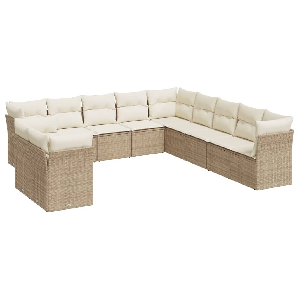 vidaXL Set canapele de grădină cu perne, 11 piese, bej, poliratan vidaXL Set canapele de grădină cu perne, 11 piese, bej, poliratan