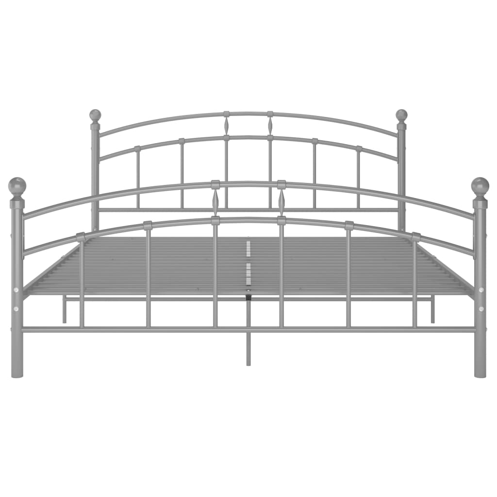 vidaXL Cadru de pat fără saltea, gri, 140 x 200 cm, metal