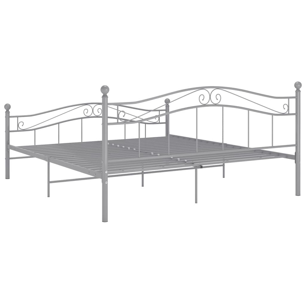 vidaXL Cadru de pat fără saltea, gri, 140 x 200 cm, metal vidaXL Cadru de pat fără saltea, gri, 140 x 200 cm, metal