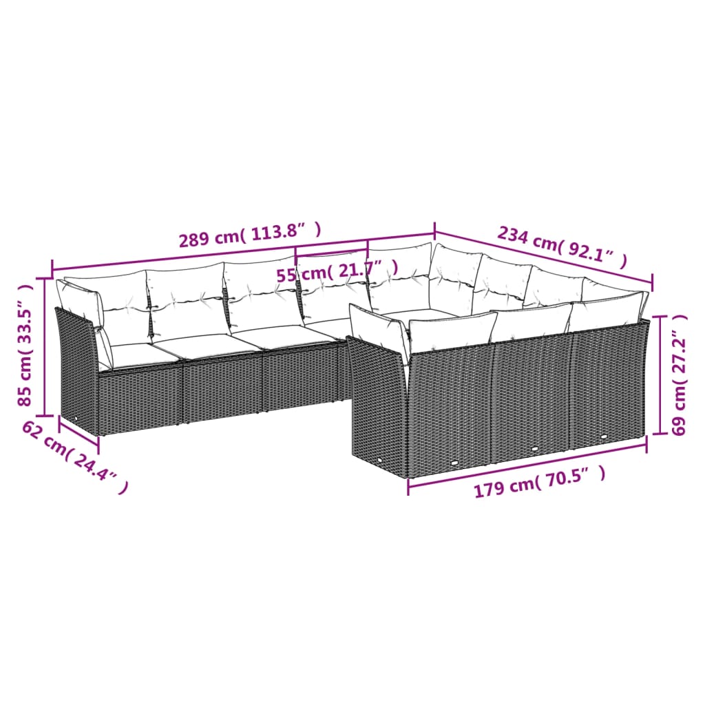 vidaXL Set canapele de grădină cu perne 10 piese gri deschis poliratan vidaXL Set canapele de grădină cu perne 10 piese gri deschis poliratan