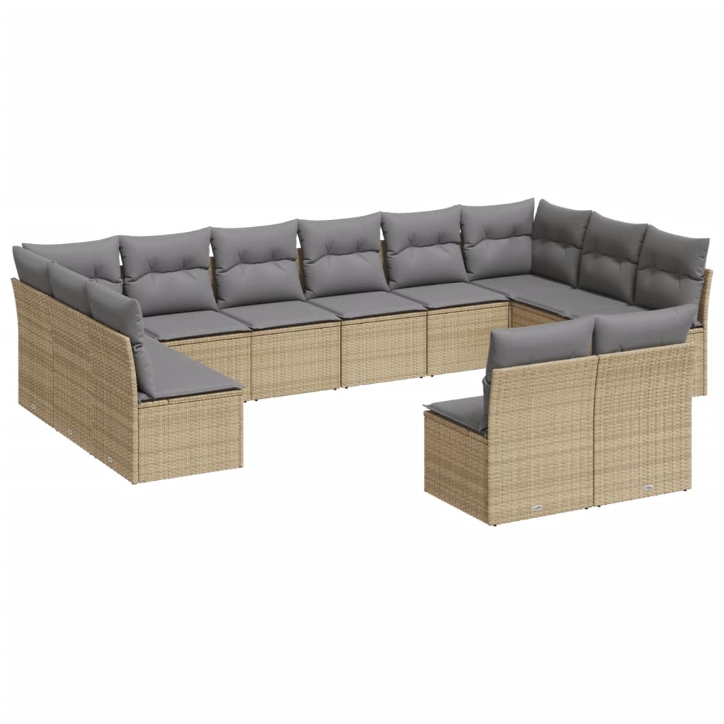 vidaXL Set canapele de grădină cu perne, 12 piese, bej, poliratan vidaXL Set canapele de grădină cu perne, 12 piese, bej, poliratan