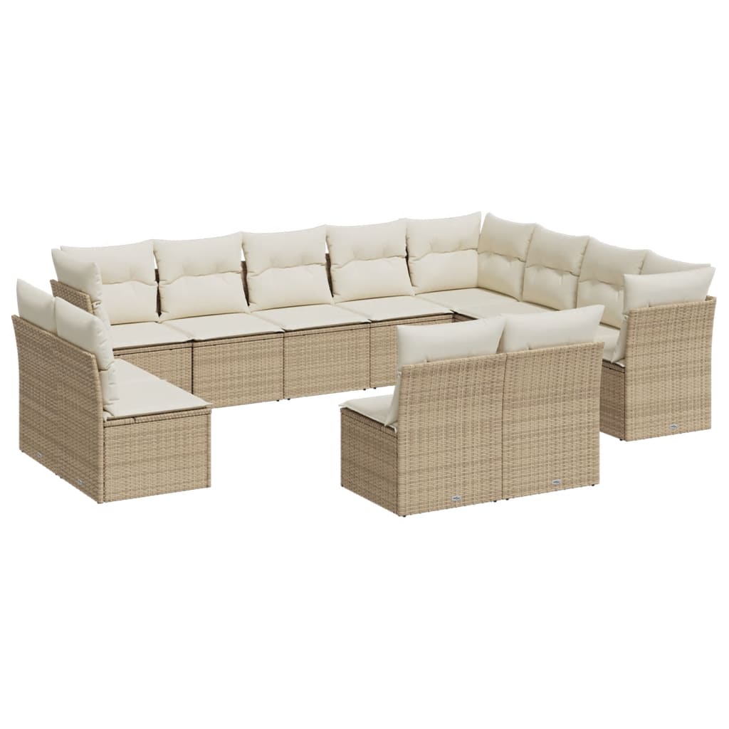 vidaXL Set canapele de grădină cu perne, 12 piese, bej, poliratan vidaXL Set canapele de grădină cu perne, 12 piese, bej, poliratan