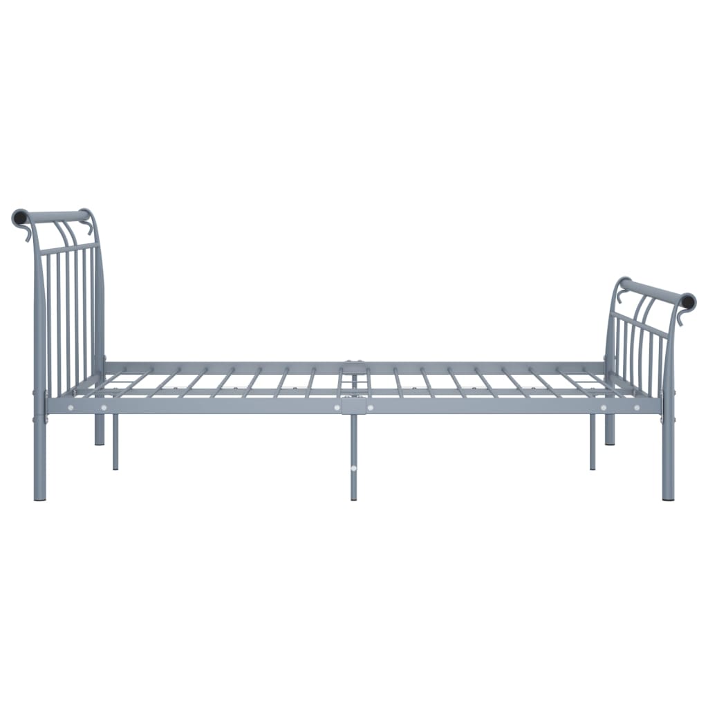 vidaXL Cadru de pat fără saltea, gri, 140 x 200 cm, metal vidaXL Cadru de pat fără saltea, gri, 140 x 200 cm, metal