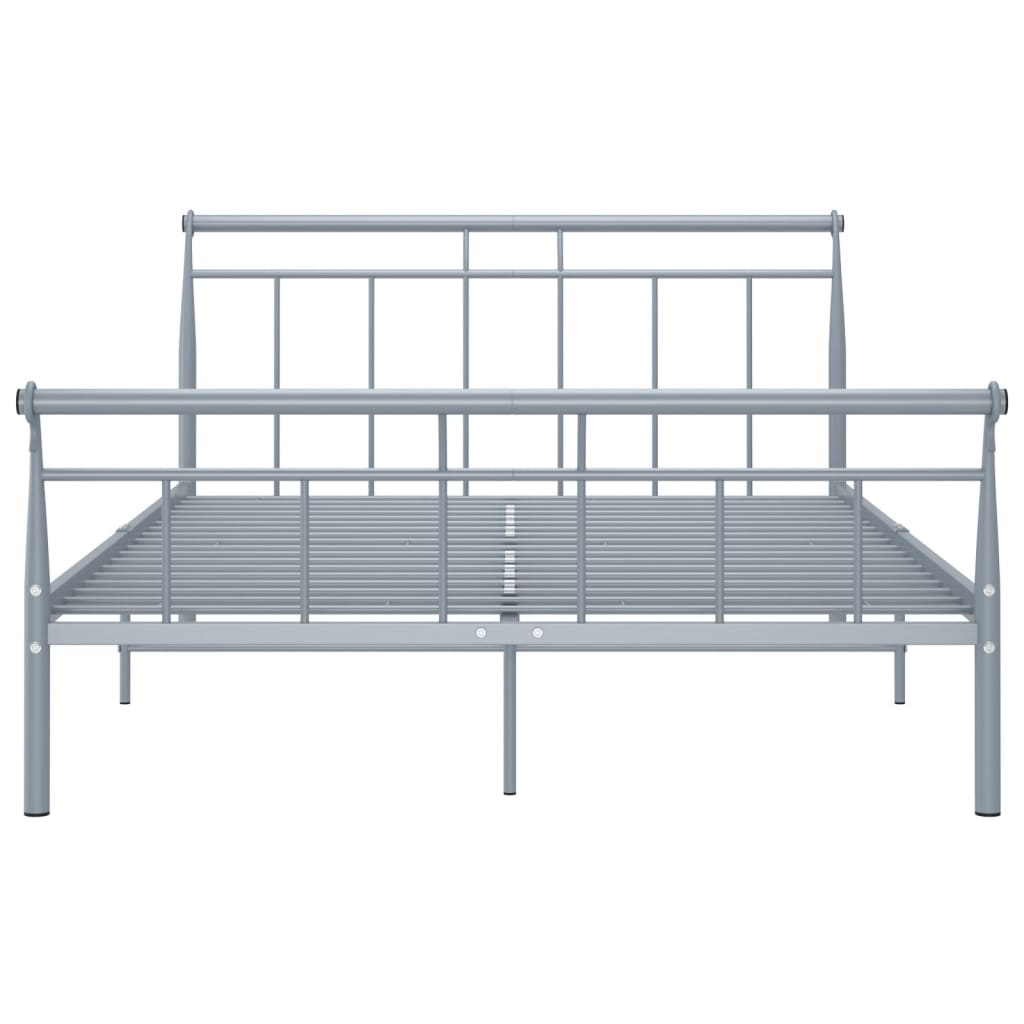 vidaXL Cadru de pat fără saltea, gri, 140 x 200 cm, metal vidaXL Cadru de pat fără saltea, gri, 140 x 200 cm, metal