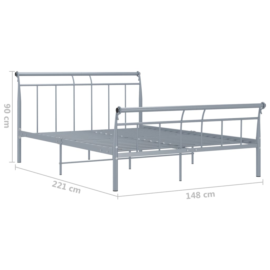 vidaXL Cadru de pat fără saltea, gri, 140 x 200 cm, metal vidaXL Cadru de pat fără saltea, gri, 140 x 200 cm, metal