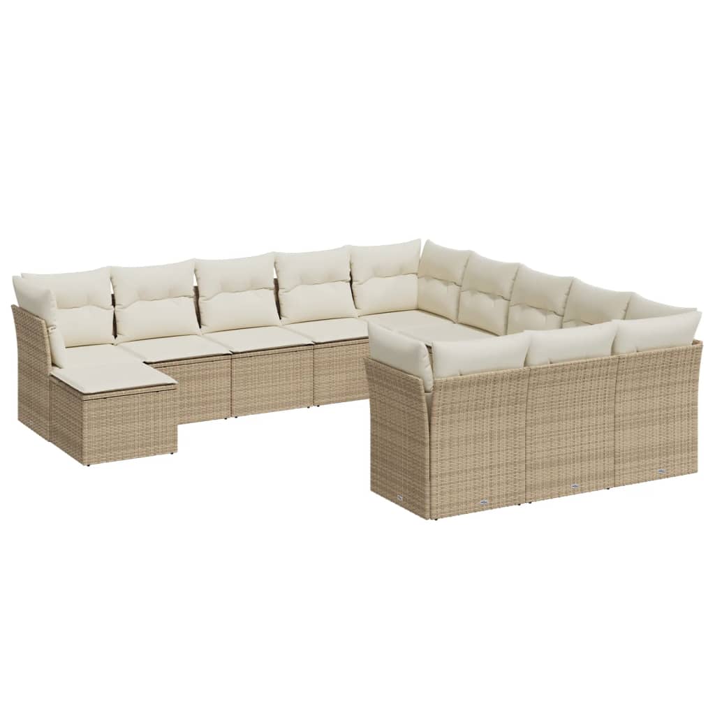 vidaXL Set canapele de grădină cu perne, 12 piese, bej, poliratan vidaXL Set canapele de grădină cu perne, 12 piese, bej, poliratan