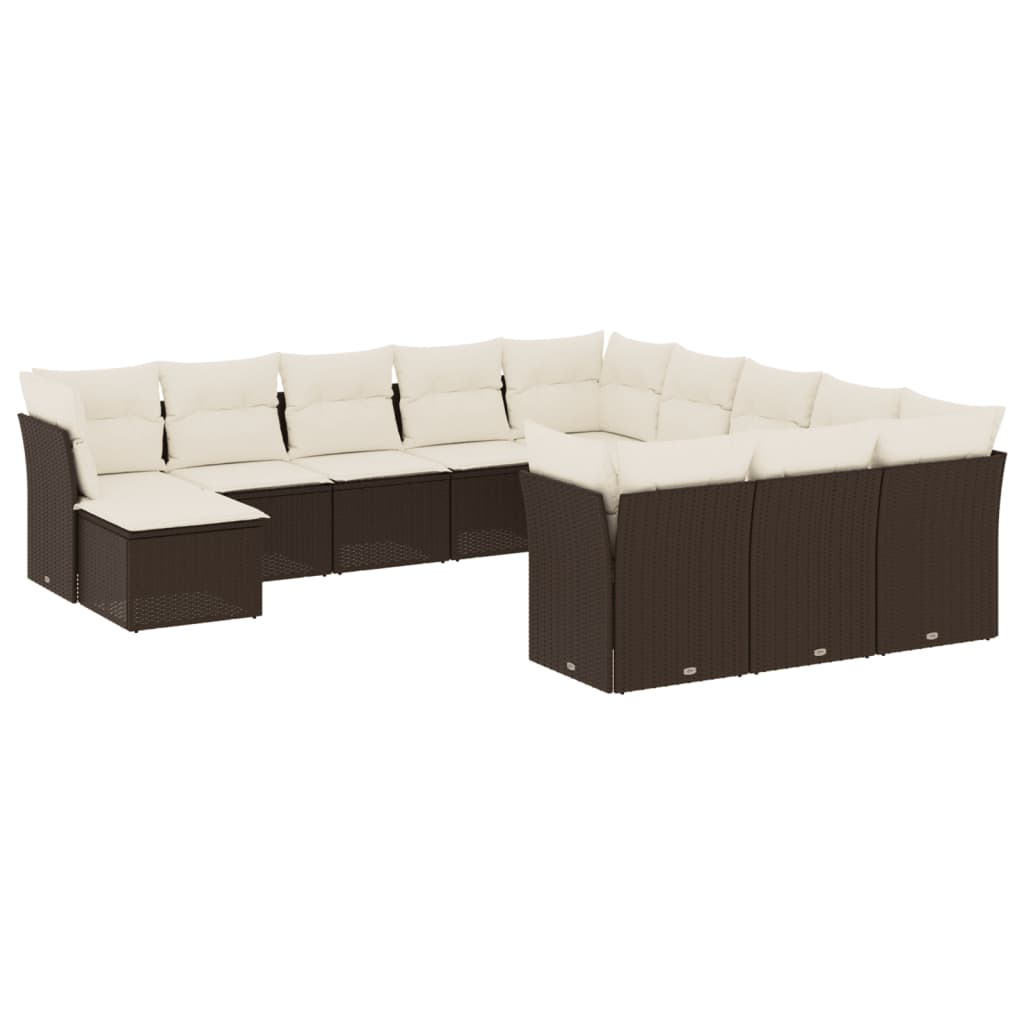 vidaXL Set canapele de grădină cu perne, 12 piese, maro, poliratan vidaXL Set canapele de grădină cu perne, 12 piese, maro, poliratan