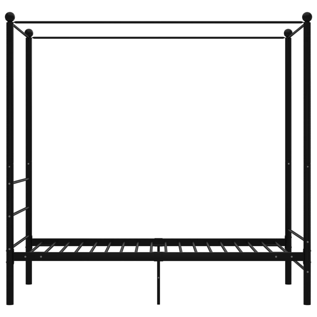 vidaXL Cadru de pat cu baldachin, negru, 100x200 cm, metal
