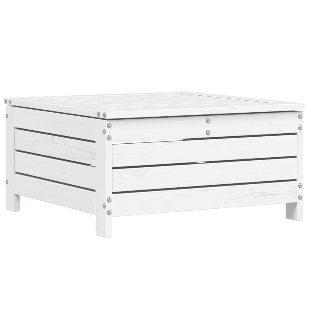 vidaXL Set canapea de grădină, 6 piese, alb, lemn masiv pin