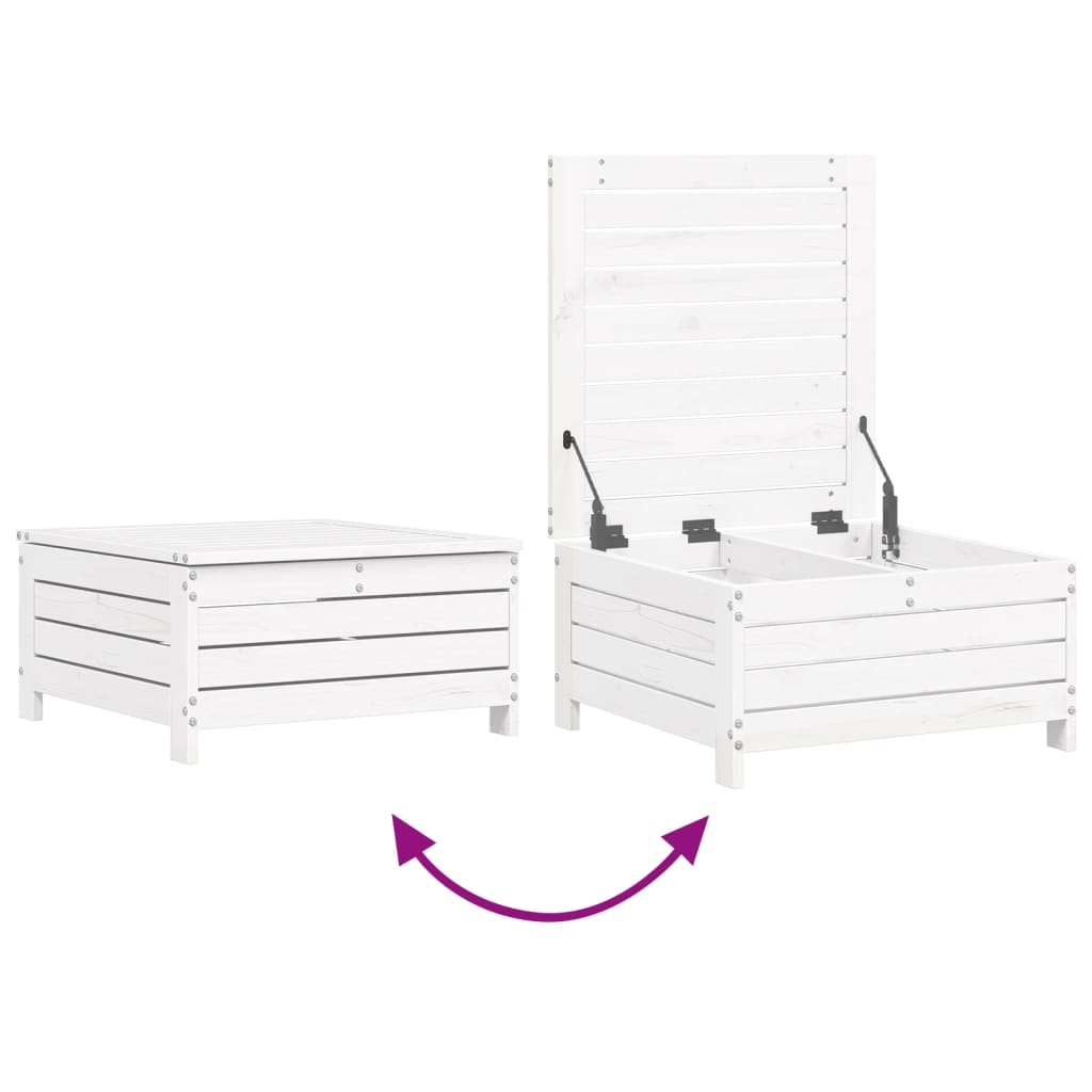 vidaXL Set canapea de grădină, 6 piese, alb, lemn masiv pin