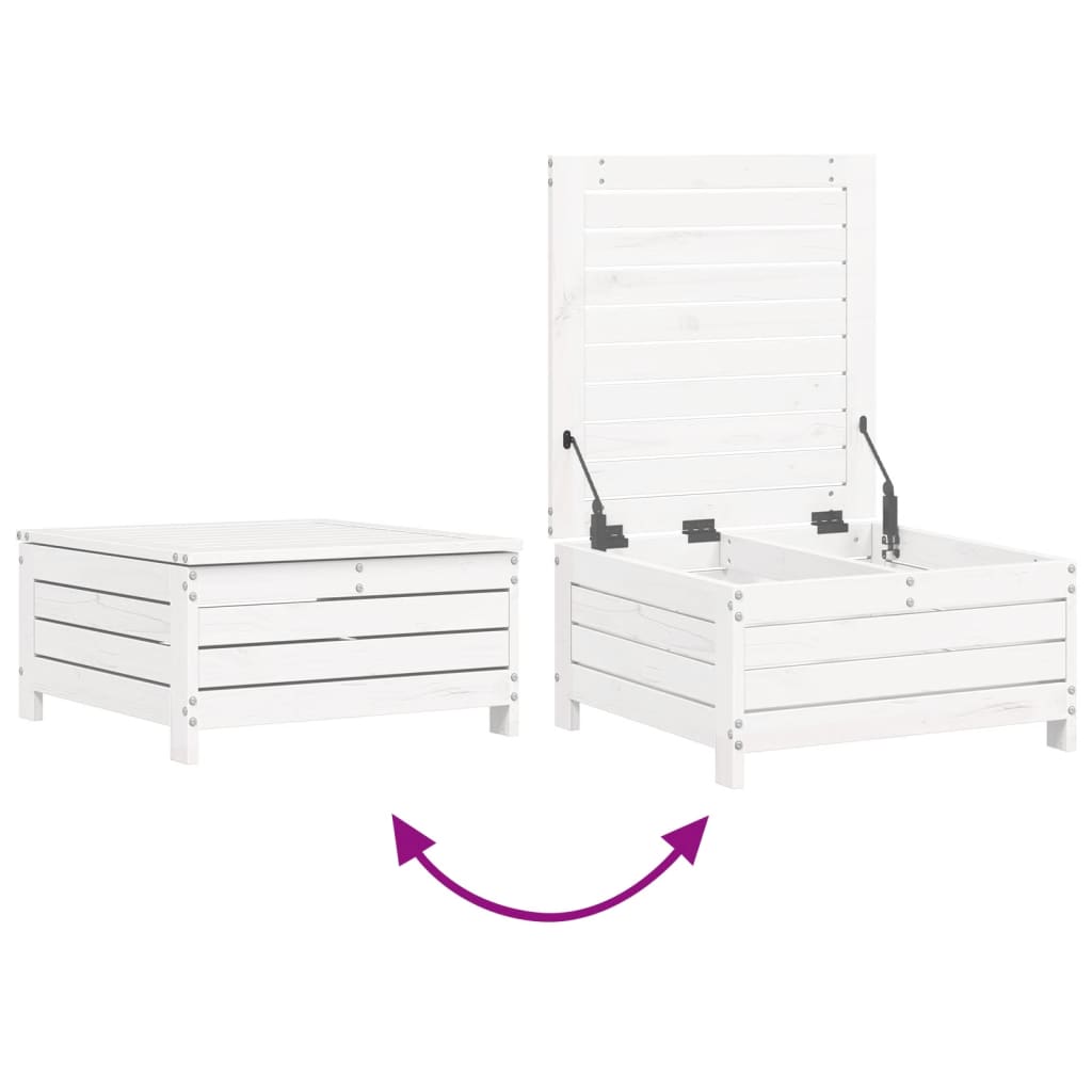 vidaXL Set canapea de grădină, 6 piese, alb, lemn masiv pin