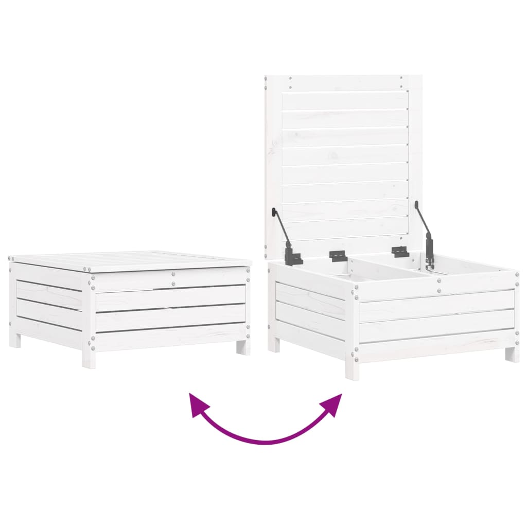 vidaXL Set canapea de grădină, 6 piese, alb, lemn masiv pin