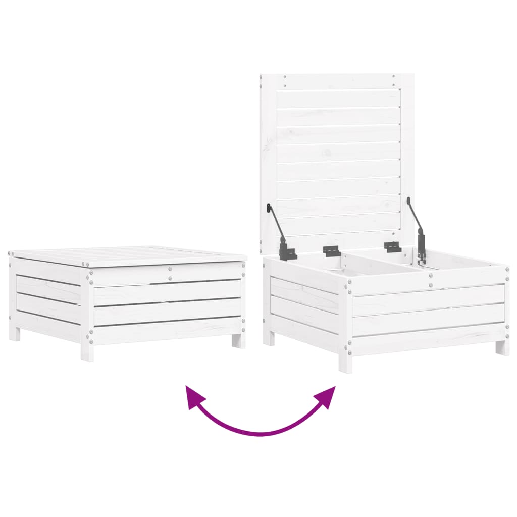 vidaXL Set canapea de grădină, 6 piese, alb, lemn masiv pin