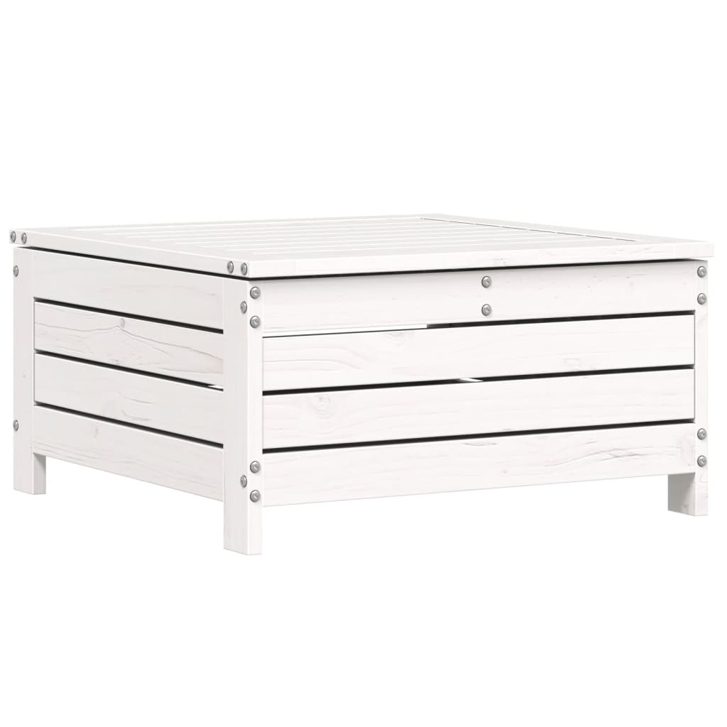 vidaXL Set canapea de grădină, 4 piese, alb, lemn masiv pin