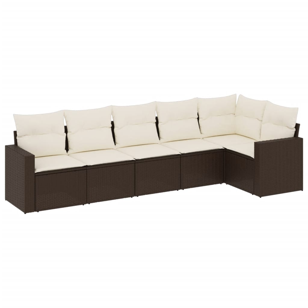 vidaXL Set canapele de grădină cu perne, 6 piese, maro, poliratan vidaXL Set canapele de grădină cu perne, 6 piese, maro, poliratan