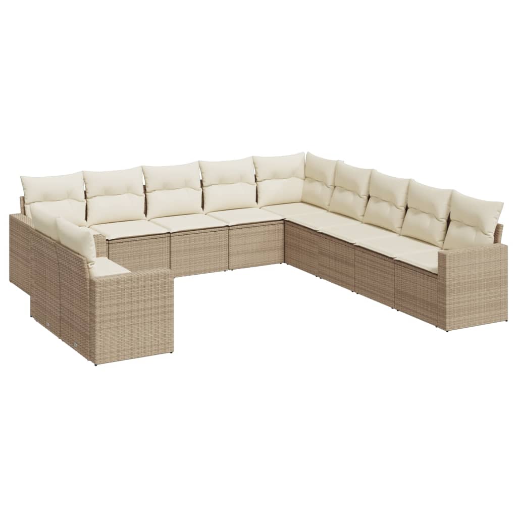 vidaXL Set canapele de grădină cu perne, 11 piese, bej, poliratan vidaXL Set canapele de grădină cu perne, 11 piese, bej, poliratan