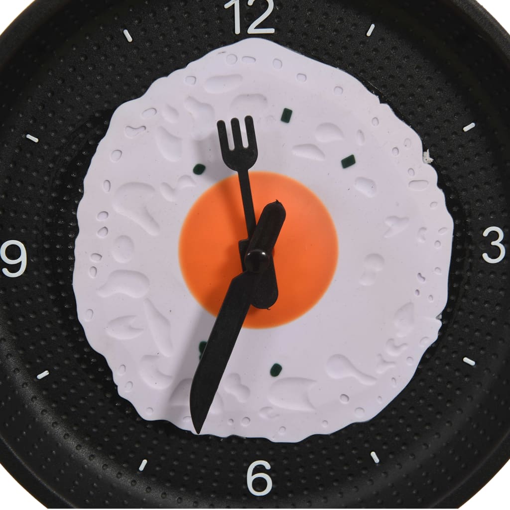 vidaXL Ceas de perete cu design tigaie cu ou prăjit, 18,8 cm vidaXL Ceas de perete cu design tigaie cu ou prăjit, 18,8 cm