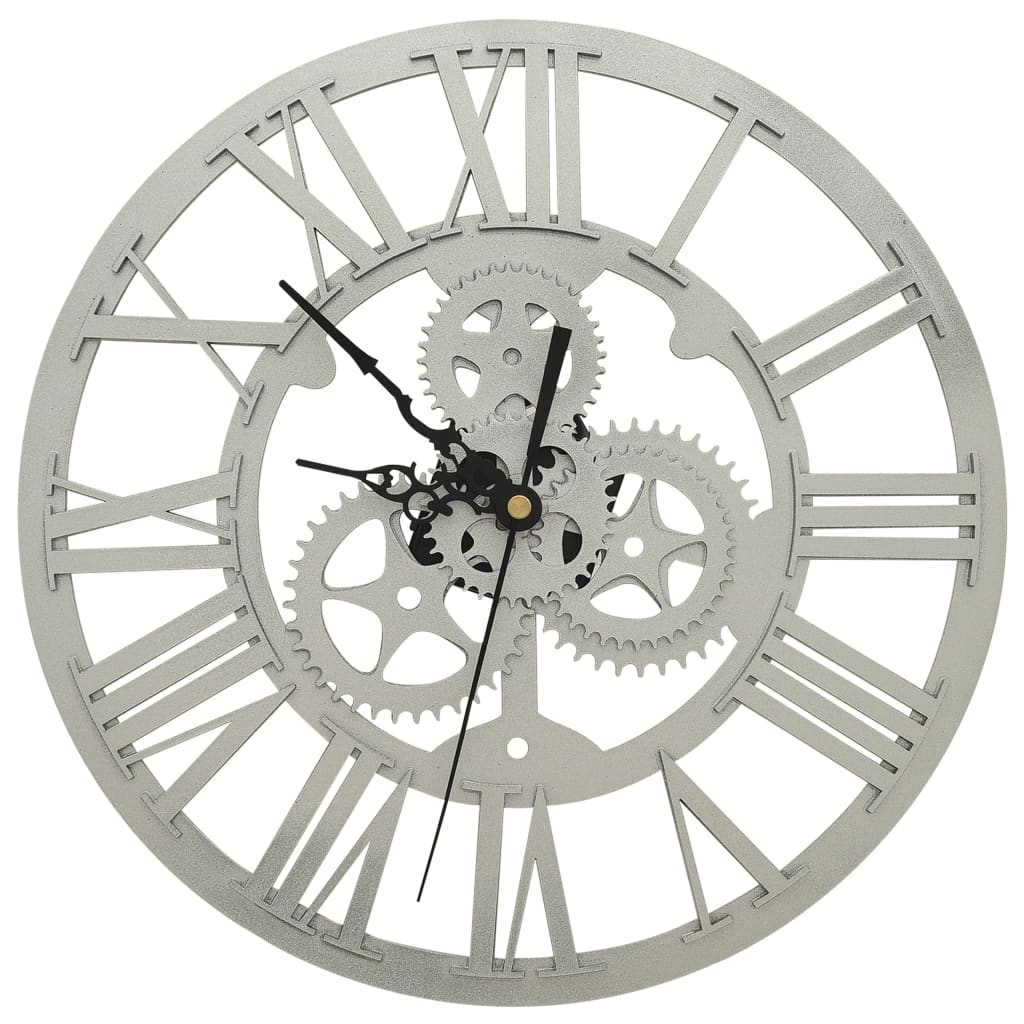 vidaXL Ceas de perete, argintiu, 30 cm, acrilic