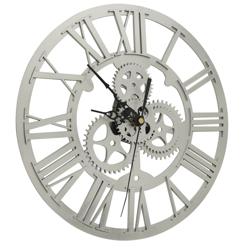 vidaXL Ceas de perete, argintiu, 30 cm, acrilic