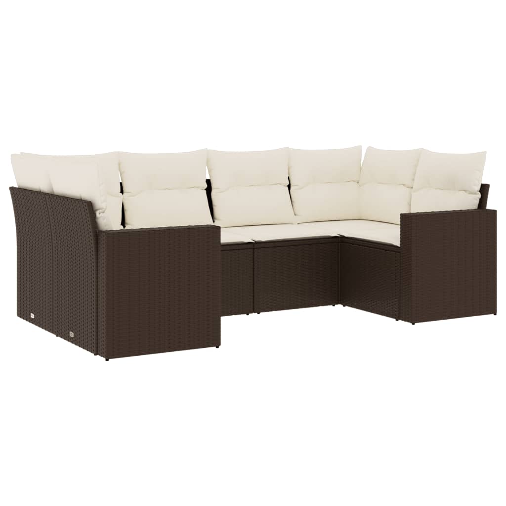 vidaXL Set canapele de grădină cu perne, 6 piese, maro, poliratan vidaXL Set canapele de grădină cu perne, 6 piese, maro, poliratan