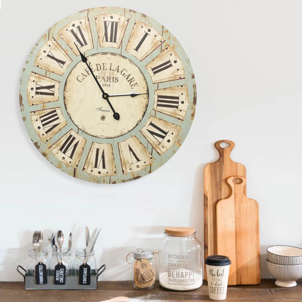 vidaXL Ceas de perete, multicolor, 60 cm, MDF vidaXL Ceas de perete, multicolor, 60 cm, MDF