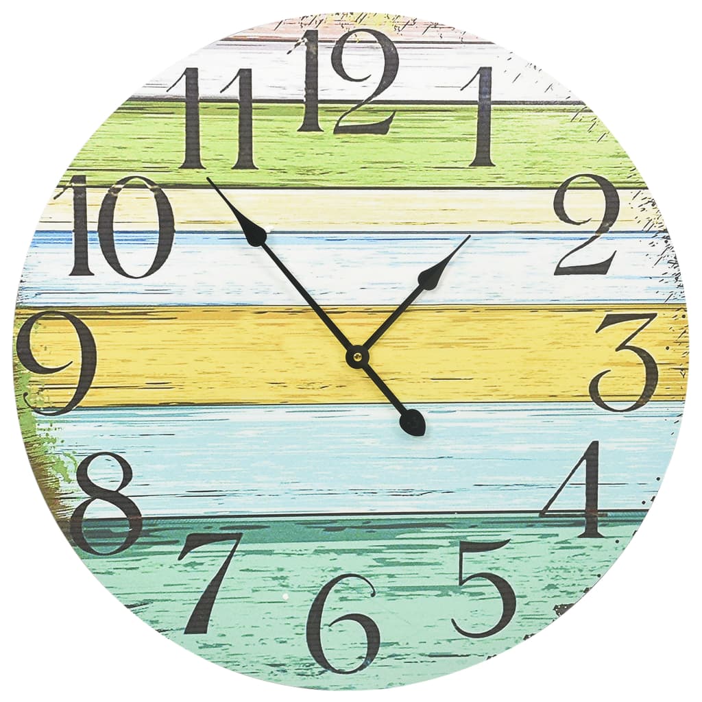 vidaXL Ceas de perete, multicolor, 60 cm, MDF vidaXL Ceas de perete, multicolor, 60 cm, MDF