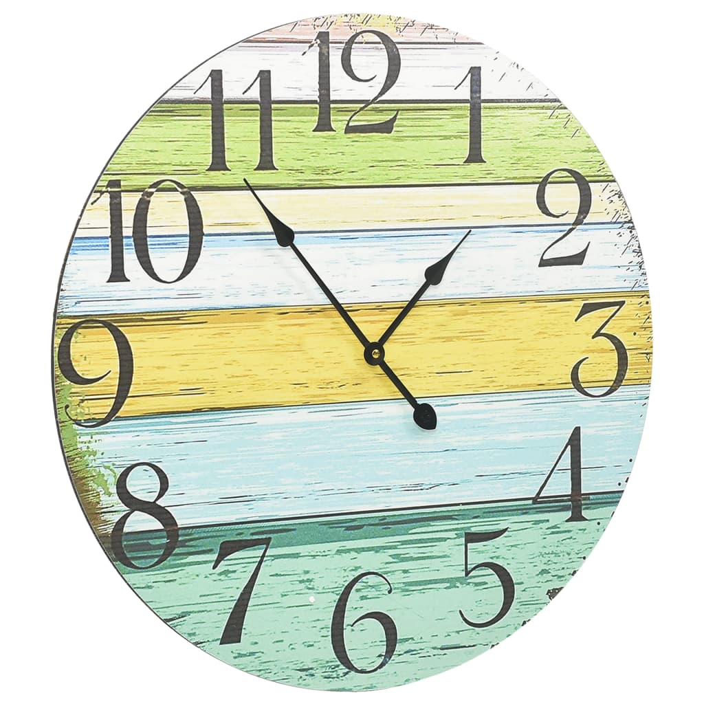 vidaXL Ceas de perete, multicolor, 60 cm, MDF vidaXL Ceas de perete, multicolor, 60 cm, MDF