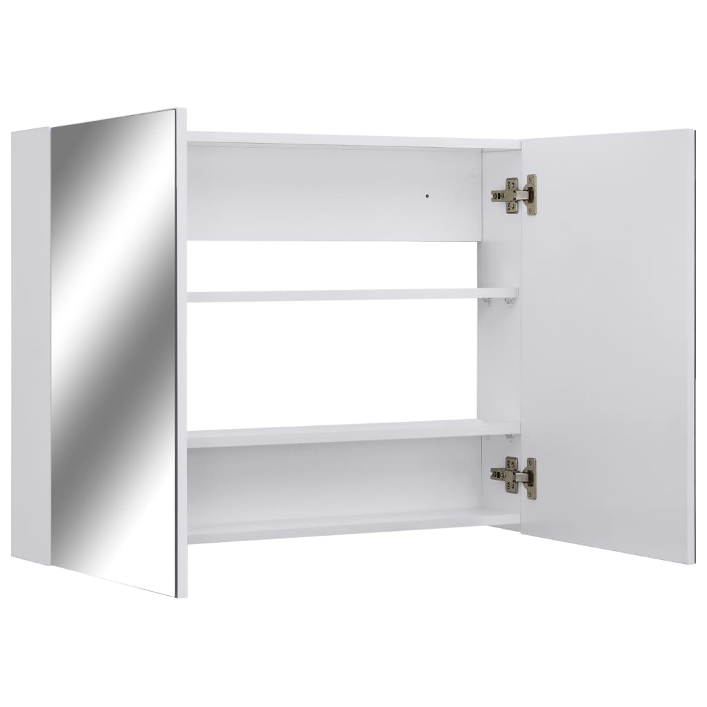 vidaXL Dulap de baie cu oglindă, alb, 80x15x60 cm, MDF vidaXL Dulap de baie cu oglindă, alb, 80x15x60 cm, MDF