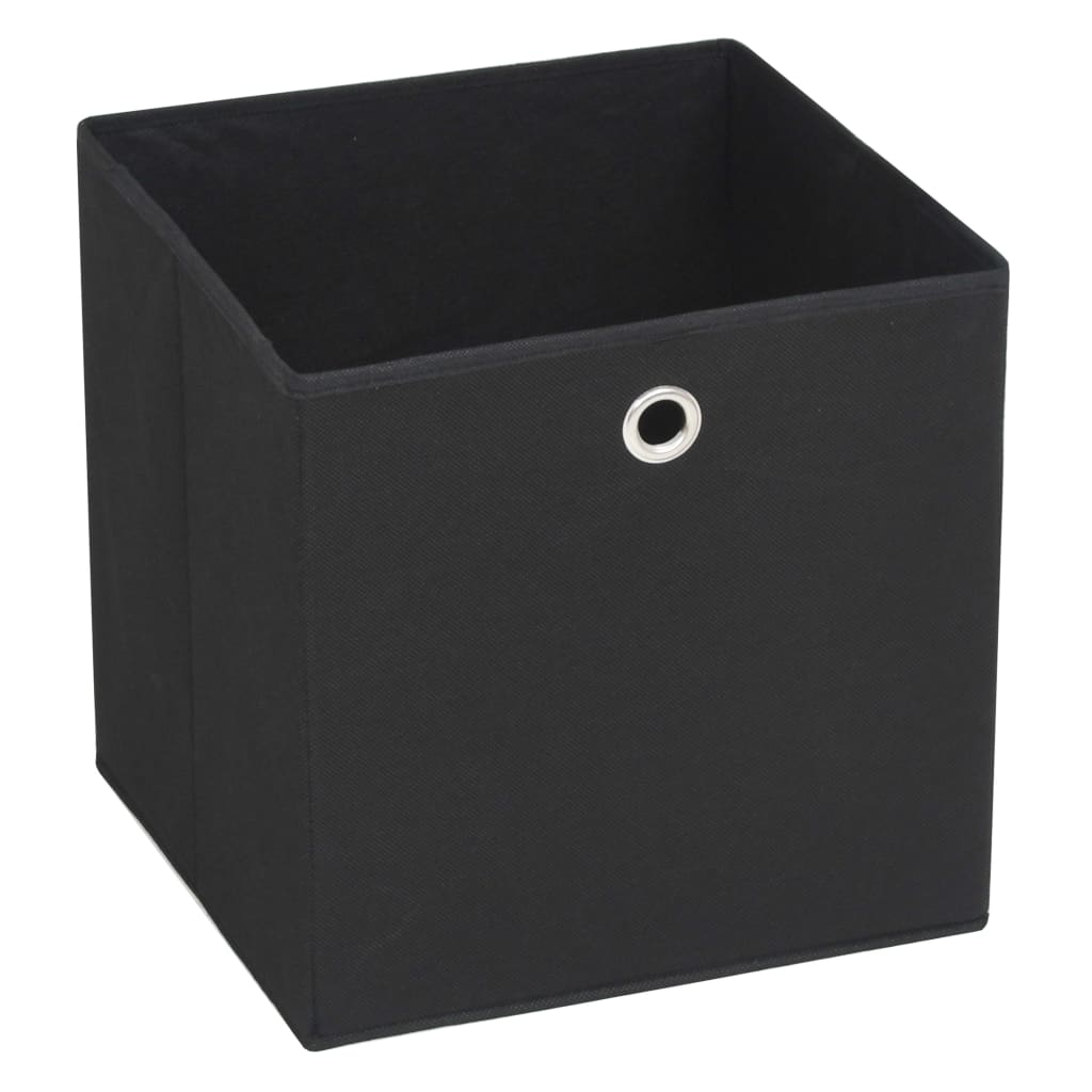 vidaXL Cutii depozitare, 4 buc., negru, 28x28x28 cm, material nețesut vidaXL Cutii depozitare, 4 buc., negru, 28x28x28 cm, material nețesut