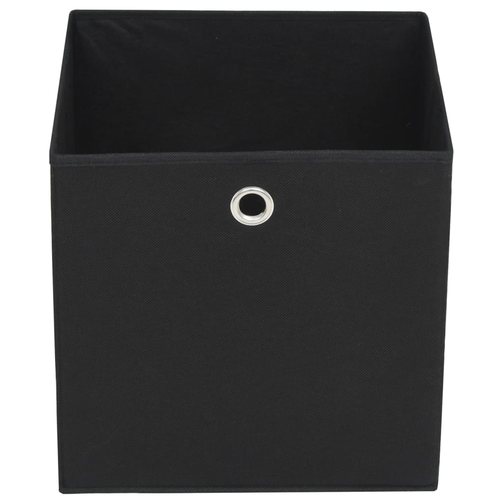 vidaXL Cutii depozitare, 4 buc., negru, 28x28x28 cm, material nețesut vidaXL Cutii depozitare, 4 buc., negru, 28x28x28 cm, material nețesut