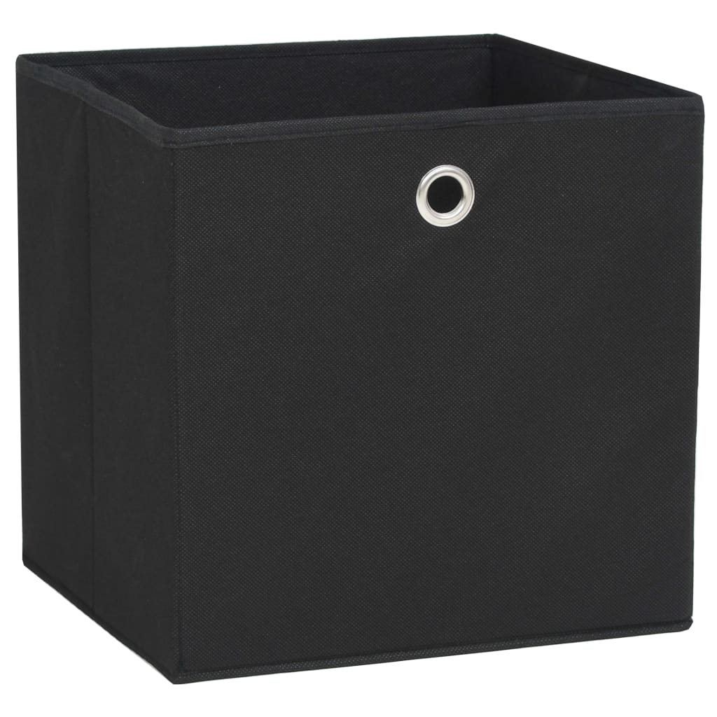 vidaXL Cutii depozitare, 10 buc., negru, 28x28x28 cm, material nețesut vidaXL Cutii depozitare, 10 buc., negru, 28x28x28 cm, material nețesut