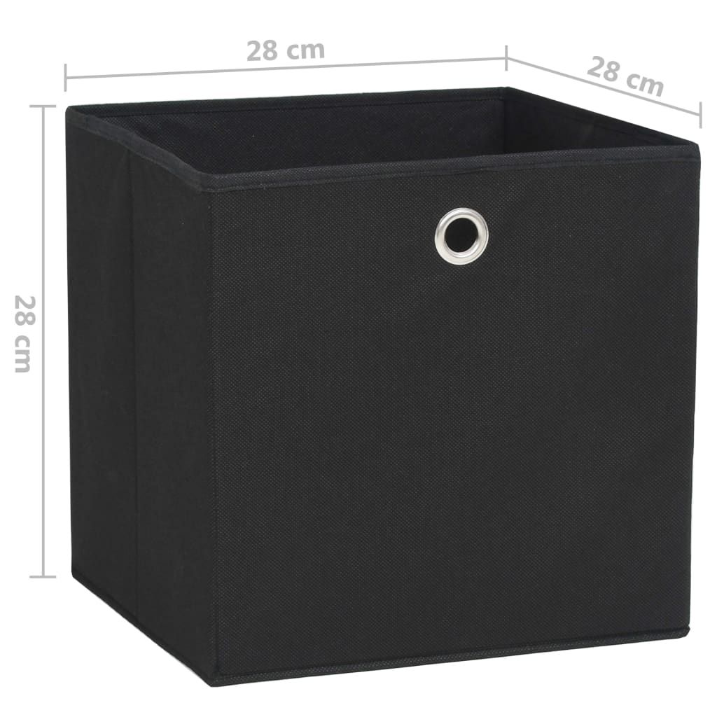 vidaXL Cutii depozitare, 10 buc., negru, 28x28x28 cm, material nețesut vidaXL Cutii depozitare, 10 buc., negru, 28x28x28 cm, material nețesut