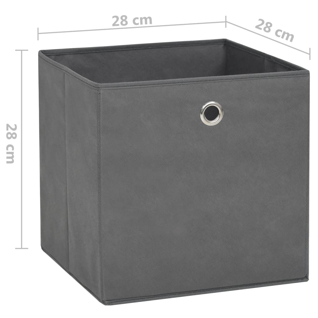 vidaXL Cutii depozitare, 10 buc., gri, 28x28x28 cm, material nețesut vidaXL Cutii depozitare, 10 buc., gri, 28x28x28 cm, material nețesut